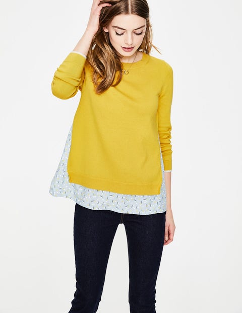 Mya Woven Mix Jumper - Mimosa Yellow Mya Woven Mix Jumper - Mimosa Yellow