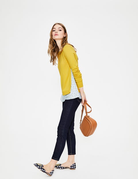 Mya Woven Mix Jumper - Mimosa Yellow Mya Woven Mix Jumper - Mimosa Yellow