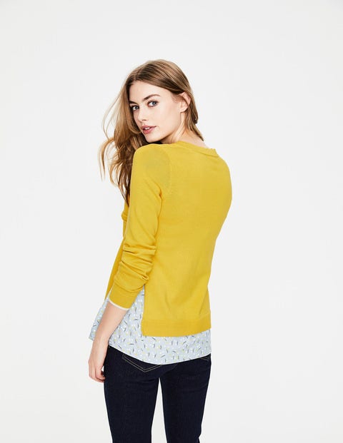 Mya Woven Mix Jumper - Mimosa Yellow Mya Woven Mix Jumper - Mimosa Yellow