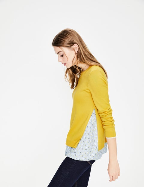 Mya Woven Mix Jumper - Mimosa Yellow Mya Woven Mix Jumper - Mimosa Yellow