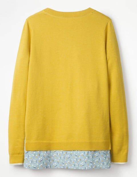 Mya Woven Mix Jumper - Mimosa Yellow Mya Woven Mix Jumper - Mimosa Yellow