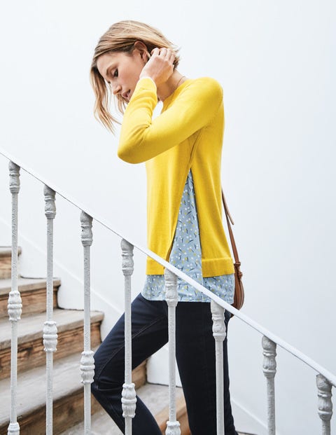 Mya Woven Mix Jumper - Mimosa Yellow Mya Woven Mix Jumper - Mimosa Yellow