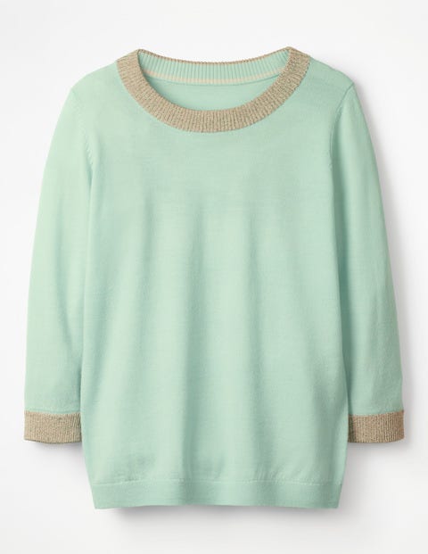 Sparkle Trim Knitted Jumper - Azure Mist Sparkle Trim Knitted Jumper - Azure Mist