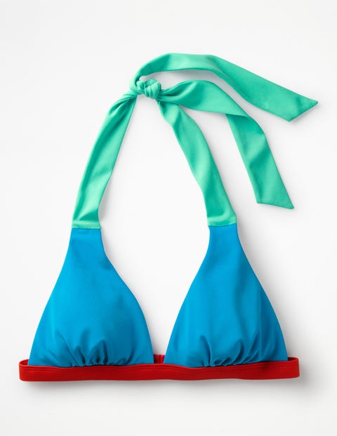 Positano Halter Bikini Top - Blue Gem Colourblock Positano Halter Bikini Top - Blue Gem Colourblock