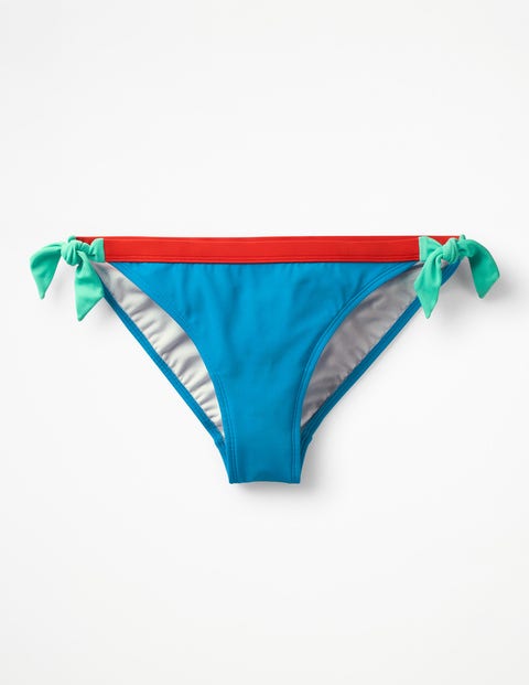 Contrast Tie Bikini Bottoms - Blue Gem Colourblock Contrast Tie Bikini Bottoms - Blue Gem Colourblock