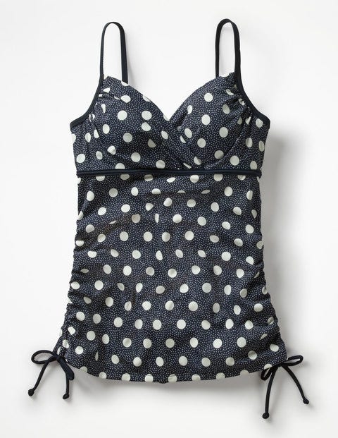 Alacati Cup-Size Tankini Top - Navy/Ivory Spot Alacati Cup-Size Tankini Top - Navy/Ivory Spot