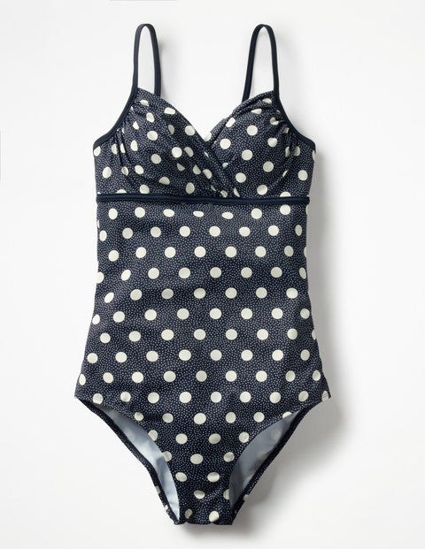 Alacati Cup-Size Swimsuit - Navy/Ivory Spot
