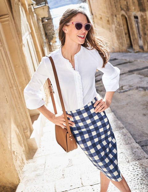 Richmond Pencil Skirt - Navy Gingham Richmond Pencil Skirt - Navy Gingham