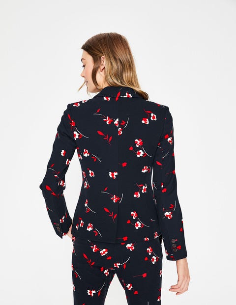 Elizabeth Ponte Blazer - Navy, Wildflower Scattered Elizabeth Ponte Blazer - Navy, Wildflower Scattered