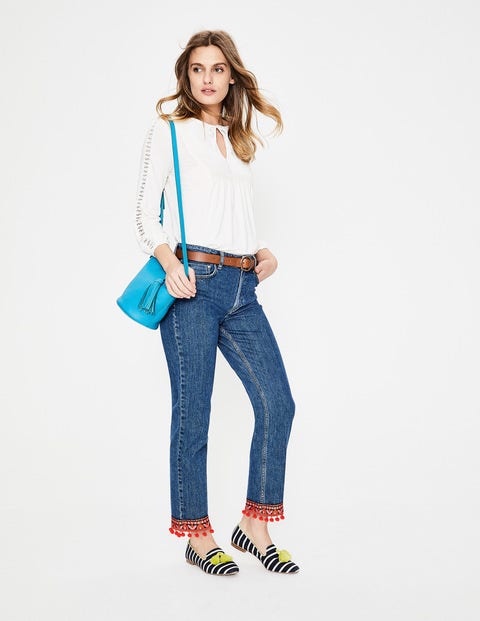 Cambridge Ankle Skimmer Jeans - Mid Vintage with Trim Cambridge Ankle Skimmer Jeans - Mid Vintage with Trim