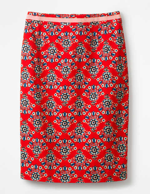 Modern Pencil Skirt - Red Pop, Floral Bouquet Modern Pencil Skirt - Red Pop, Floral Bouquet