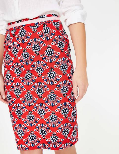 Modern Pencil Skirt - Red Pop, Floral Bouquet Modern Pencil Skirt - Red Pop, Floral Bouquet