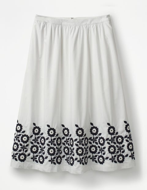 Haidee Embroidered Skirt - White Haidee Embroidered Skirt - White