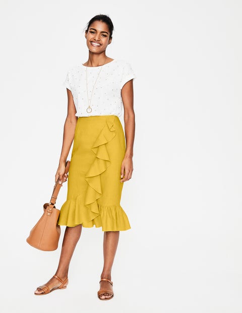 Neve Linen Skirt - Mimosa Yellow Neve Linen Skirt - Mimosa Yellow