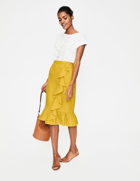 Neve Linen Skirt - Mimosa Yellow Neve Linen Skirt - Mimosa Yellow