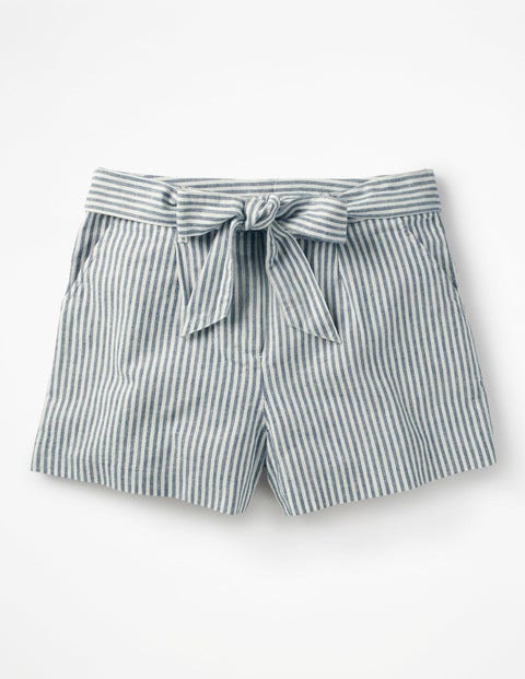Cora Shorts - Chambray Blue/Ivory Stripe Cora Shorts - Chambray Blue/Ivory Stripe