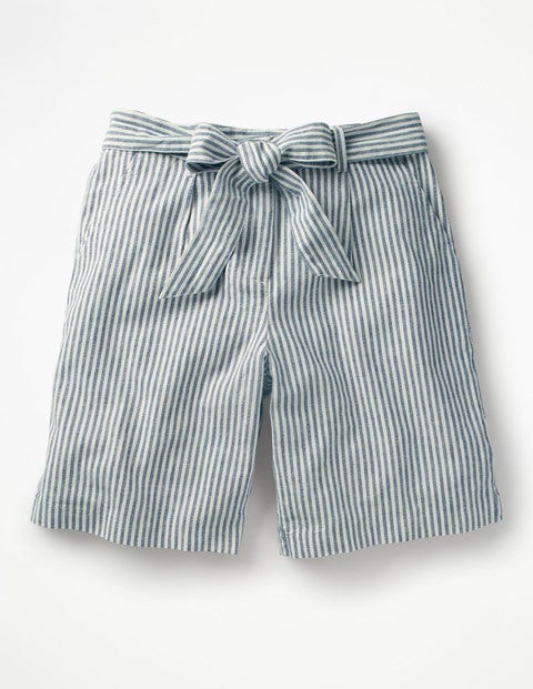 Cora Shorts - Chambray Blue/Ivory Stripe Cora Shorts - Chambray Blue/Ivory Stripe