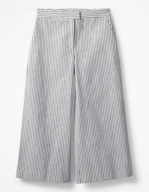 Wideleg Culottes - Chambray Blue/Ivory Stripe Wideleg Culottes - Chambray Blue/Ivory Stripe