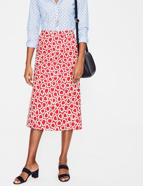 Modern A-Line Skirt - Rosehip, Summer Leaves Modern A-Line Skirt - Rosehip, Summer Leaves