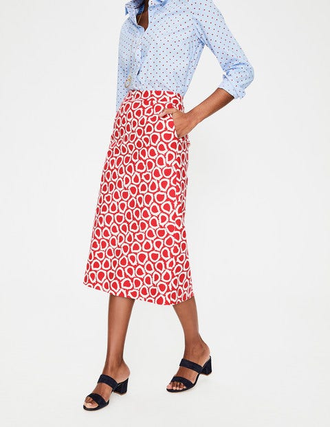 Modern A-Line Skirt - Rosehip, Summer Leaves Modern A-Line Skirt - Rosehip, Summer Leaves