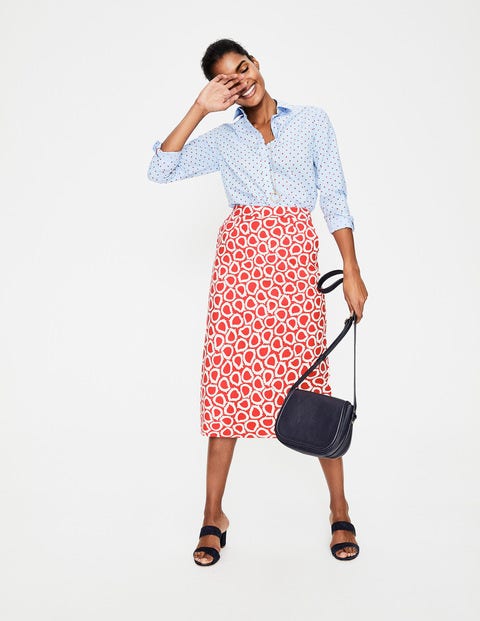 Modern A-Line Skirt - Rosehip, Summer Leaves Modern A-Line Skirt - Rosehip, Summer Leaves