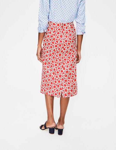 Modern A-Line Skirt - Rosehip, Summer Leaves Modern A-Line Skirt - Rosehip, Summer Leaves