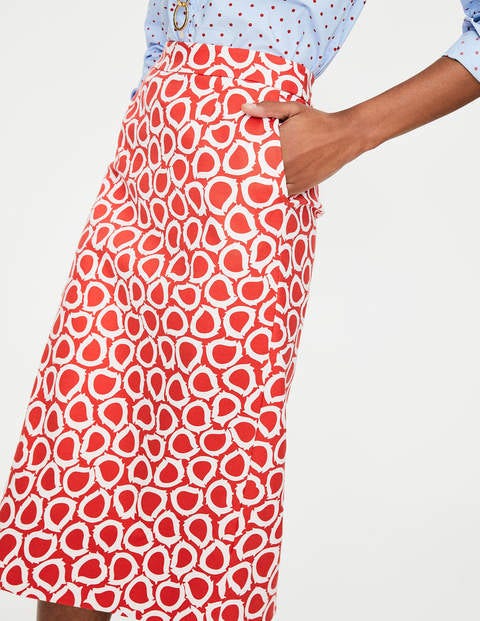 Modern A-Line Skirt - Rosehip, Summer Leaves Modern A-Line Skirt - Rosehip, Summer Leaves