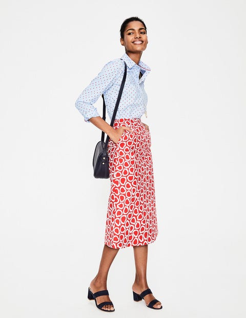 Modern A-Line Skirt - Rosehip, Summer Leaves Modern A-Line Skirt - Rosehip, Summer Leaves