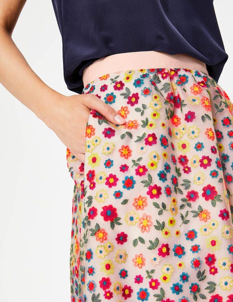 Marjorie Organza Skirt - Ivory Multi Embroidery Marjorie Organza Skirt - Ivory Multi Embroidery