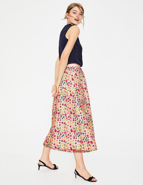 Marjorie Organza Skirt - Ivory Multi Embroidery Marjorie Organza Skirt - Ivory Multi Embroidery