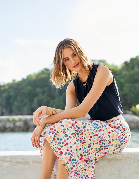 Marjorie Organza Skirt - Ivory Multi Embroidery Marjorie Organza Skirt - Ivory Multi Embroidery