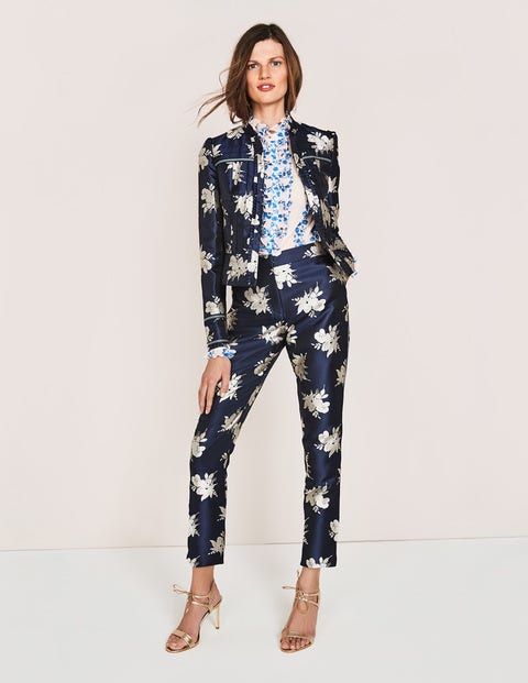 Mariana Jacquard Jacket - Navy Wild Bloom Mono Mariana Jacquard Jacket - Navy Wild Bloom Mono