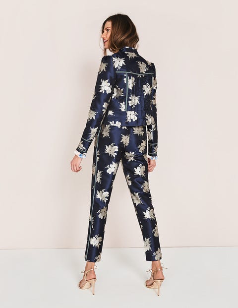 Mariana Jacquard Jacket - Navy Wild Bloom Mono Mariana Jacquard Jacket - Navy Wild Bloom Mono
