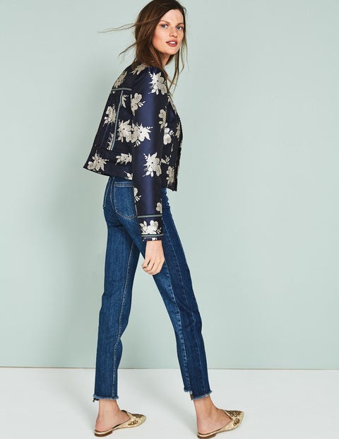 Mariana Jacquard Jacket - Navy Wild Bloom Mono Mariana Jacquard Jacket - Navy Wild Bloom Mono