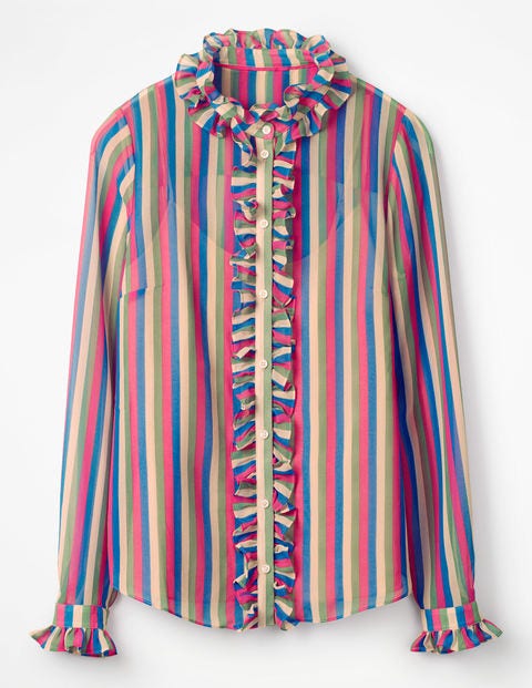 Chemise Kathleen À Volants - Rayures Multicolores Chemise Kathleen À Volants - Rayures Multicolores