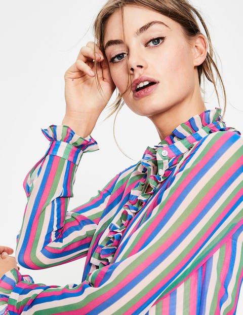 Chemise Kathleen À Volants - Rayures Multicolores Chemise Kathleen À Volants - Rayures Multicolores
