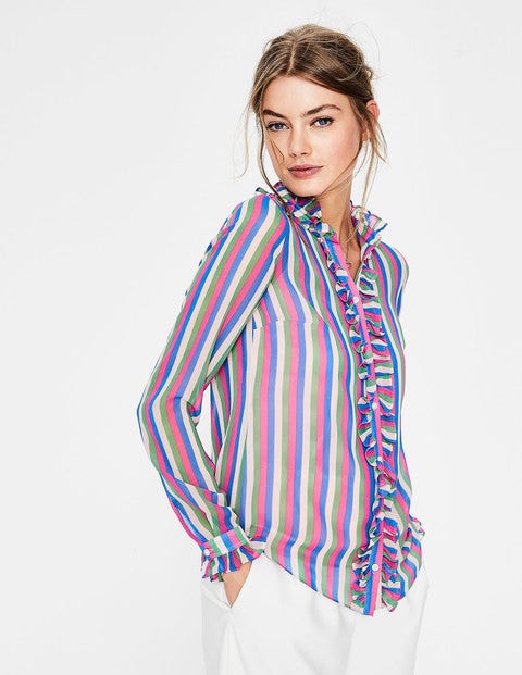Chemise Kathleen À Volants - Rayures Multicolores Chemise Kathleen À Volants - Rayures Multicolores