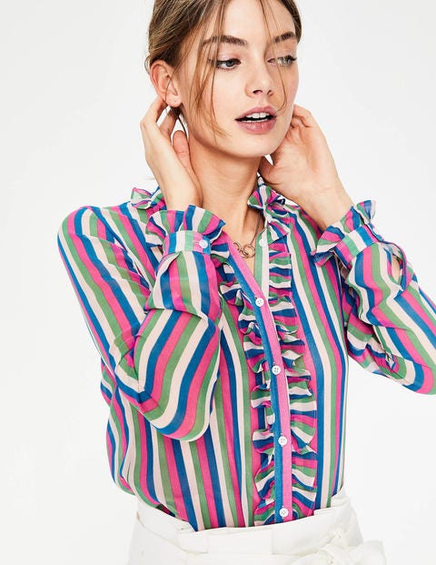 Chemise Kathleen À Volants - Rayures Multicolores Chemise Kathleen À Volants - Rayures Multicolores