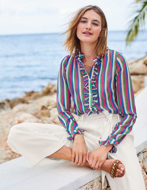 Chemise Kathleen À Volants - Rayures Multicolores Chemise Kathleen À Volants - Rayures Multicolores