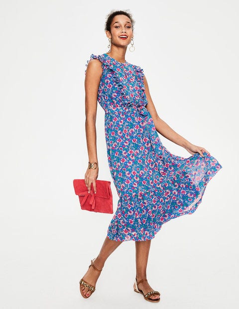 Elise Dress - China Blue Tropical Floral Elise Dress - China Blue Tropical Floral