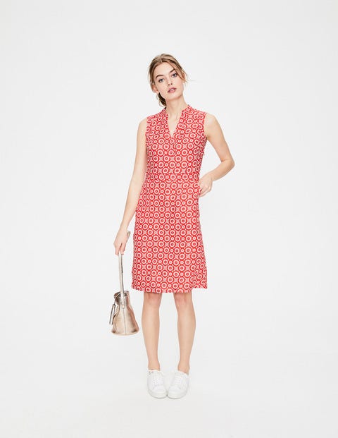 Linen Notch Neck Dress - Rosehip Daisy Chain Linen Notch Neck Dress - Rosehip Daisy Chain