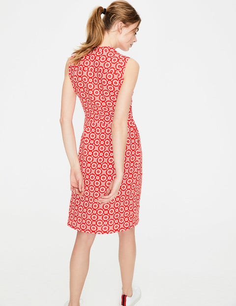 Linen Notch Neck Dress - Rosehip Daisy Chain Linen Notch Neck Dress - Rosehip Daisy Chain