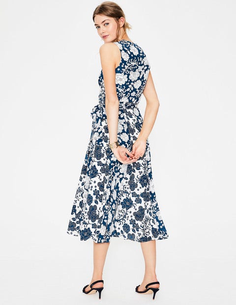 Allyson Silk Wrap Dress - Blue Decadence Floral Allyson Silk Wrap Dress - Blue Decadence Floral