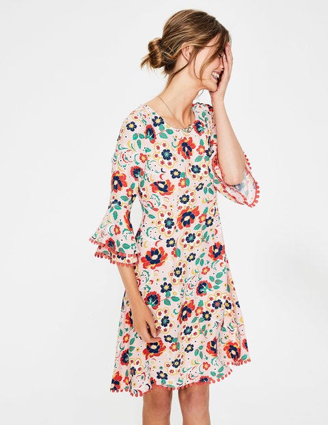 Carmen Dress - Seashell Tropical Floral Carmen Dress - Seashell Tropical Floral
