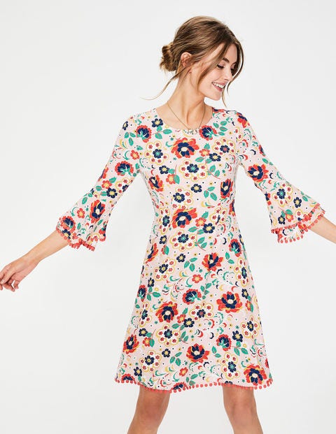 Carmen Dress - Seashell Tropical Floral Carmen Dress - Seashell Tropical Floral