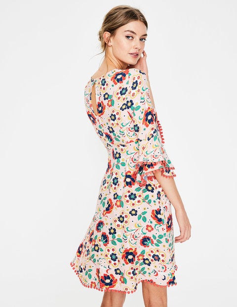 Carmen Dress - Seashell Tropical Floral Carmen Dress - Seashell Tropical Floral