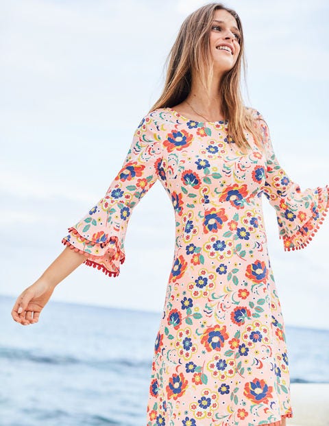 Carmen Dress - Seashell Tropical Floral Carmen Dress - Seashell Tropical Floral