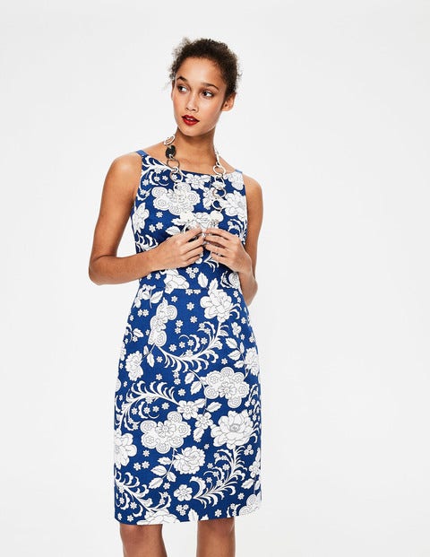 Paula Print Dress - Opulent Blue Tropical Floral Paula Print Dress - Opulent Blue Tropical Floral