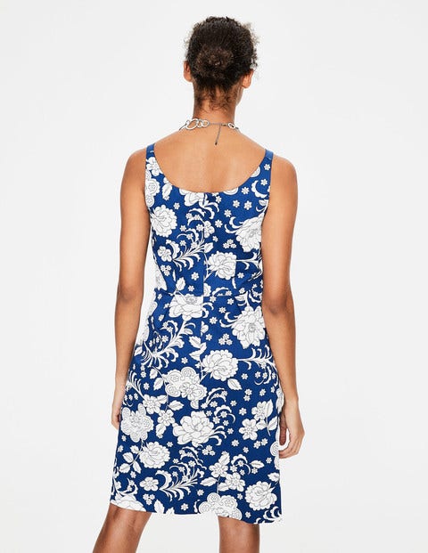 Paula Print Dress - Opulent Blue Tropical Floral Paula Print Dress - Opulent Blue Tropical Floral