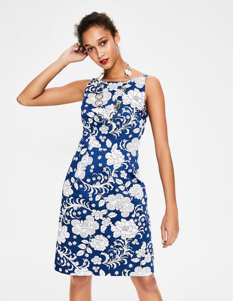 Paula Print Dress - Opulent Blue Tropical Floral Paula Print Dress - Opulent Blue Tropical Floral